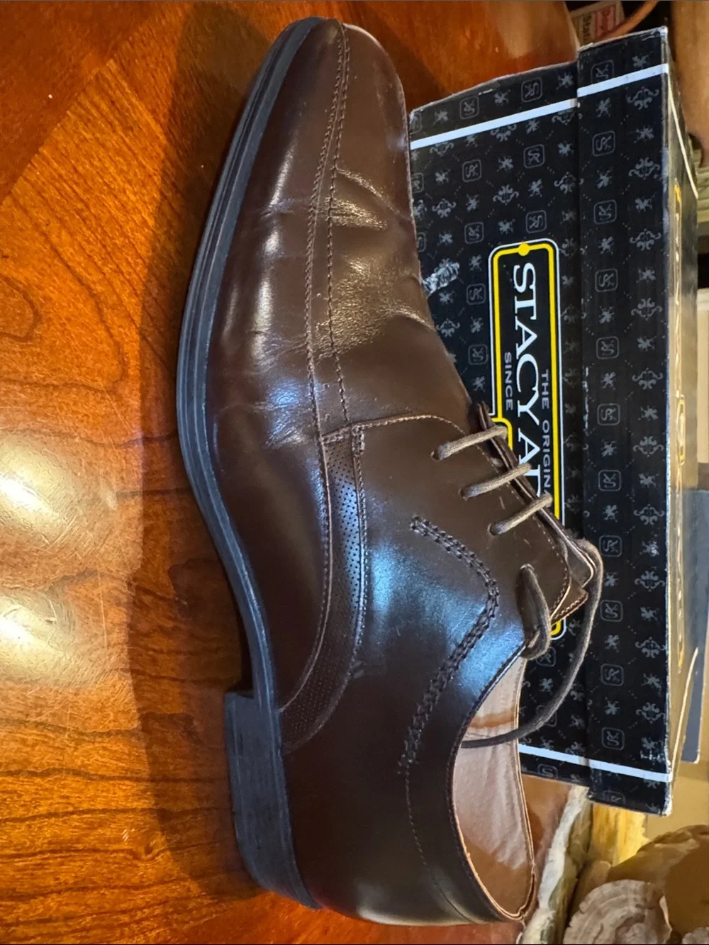 Stacy Adams Brown Leather Derby Lace-Up Dress Shoe